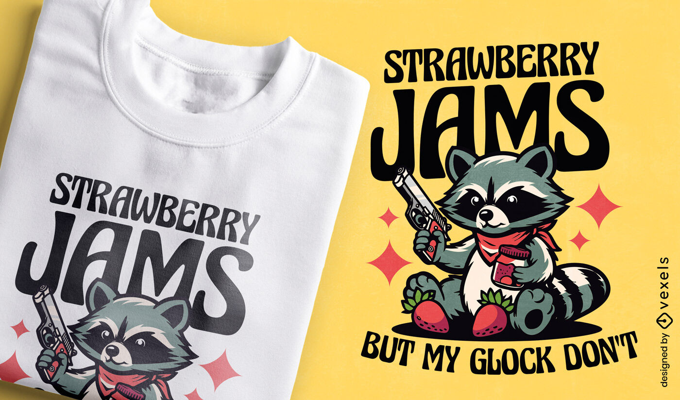 Armed raccoon jam t-shirt design