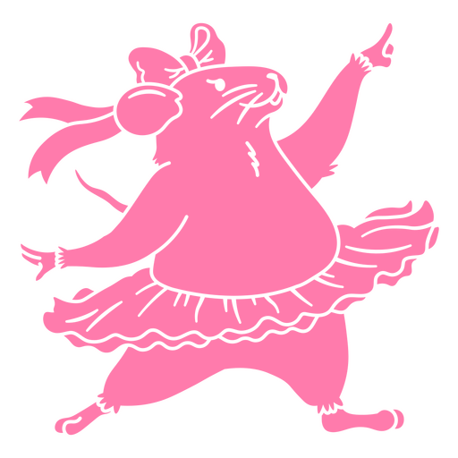 Rato bailarino rosa  Desenho PNG