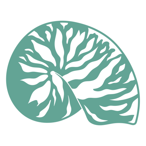 Elegante Nautilus-Muschelillustration in Blaugrün PNG-Design