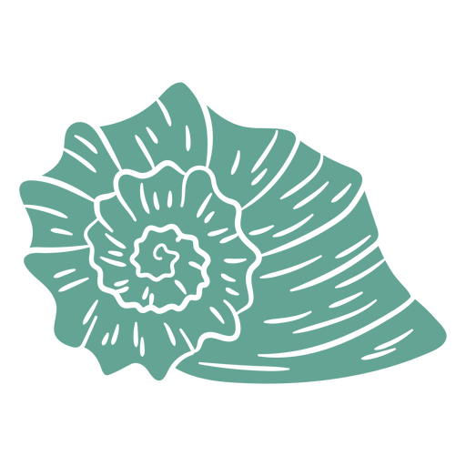 Concha do mar em espiral com bordas onduladas Desenho PNG