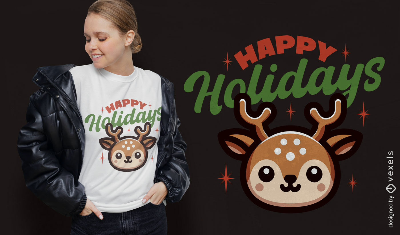 Cute reindeer holiday t-shirt design