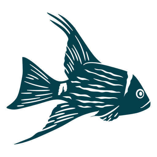 Blue Fish Swimming Design PNG & SVG Design For T-Shirts