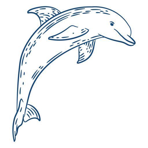 Dolphin line art design PNG Design