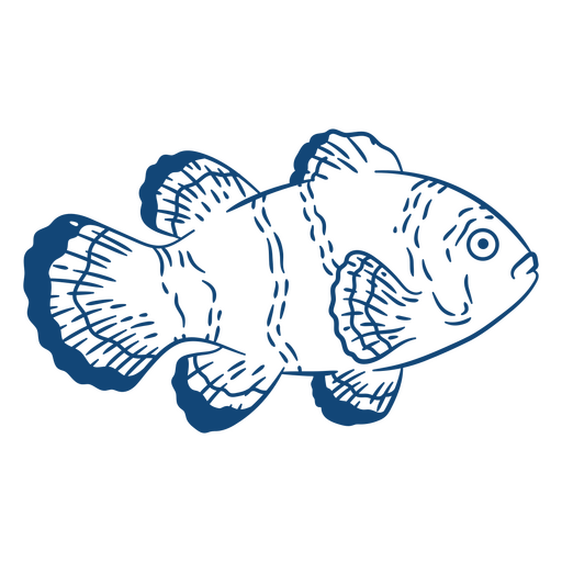 Diseño de arte lineal de peces Diseño PNG