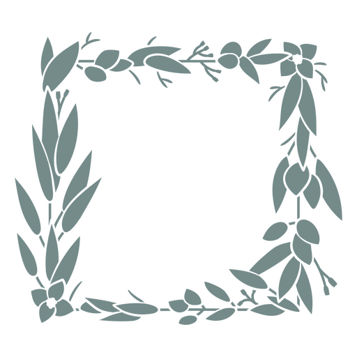 Eleganter quadratischer botanischer Rahmen PNG-Design