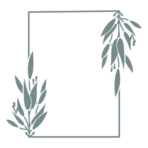 Minimalist leaf frame design PNG Design