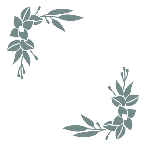 Botanische Eckakzente  PNG-Design