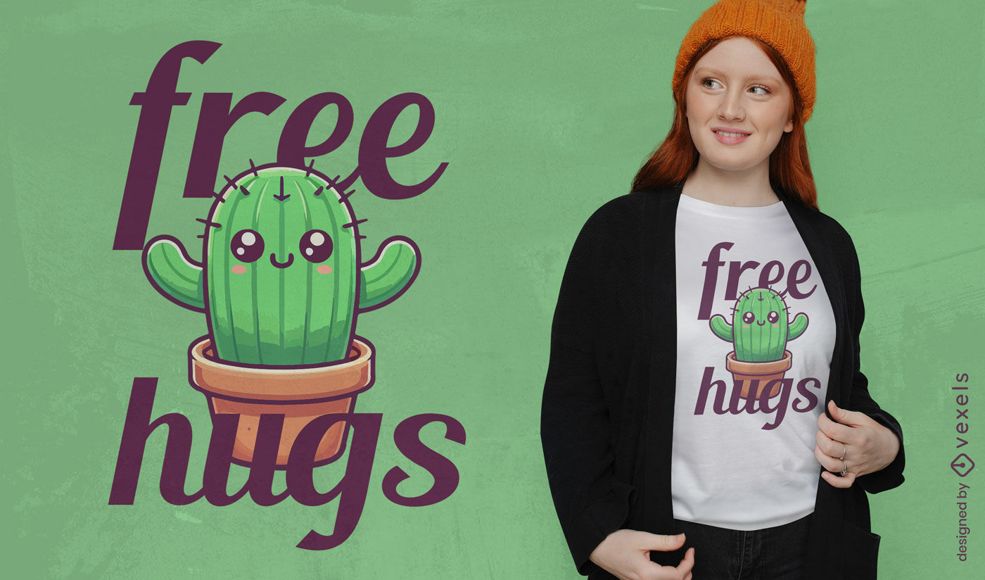 Cactus free hugs t-shirt design