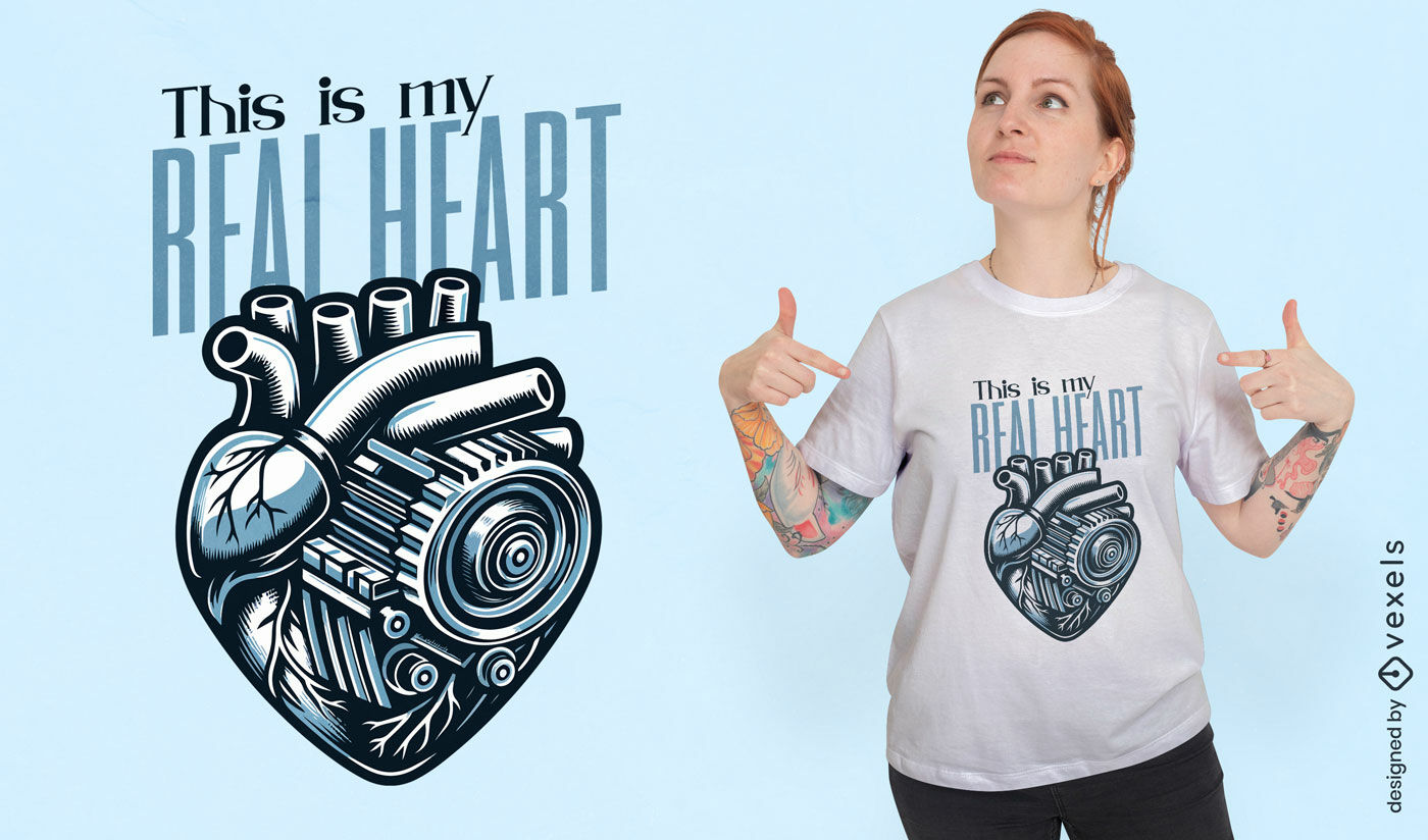 Mechanical heart anatomy t-shirt design