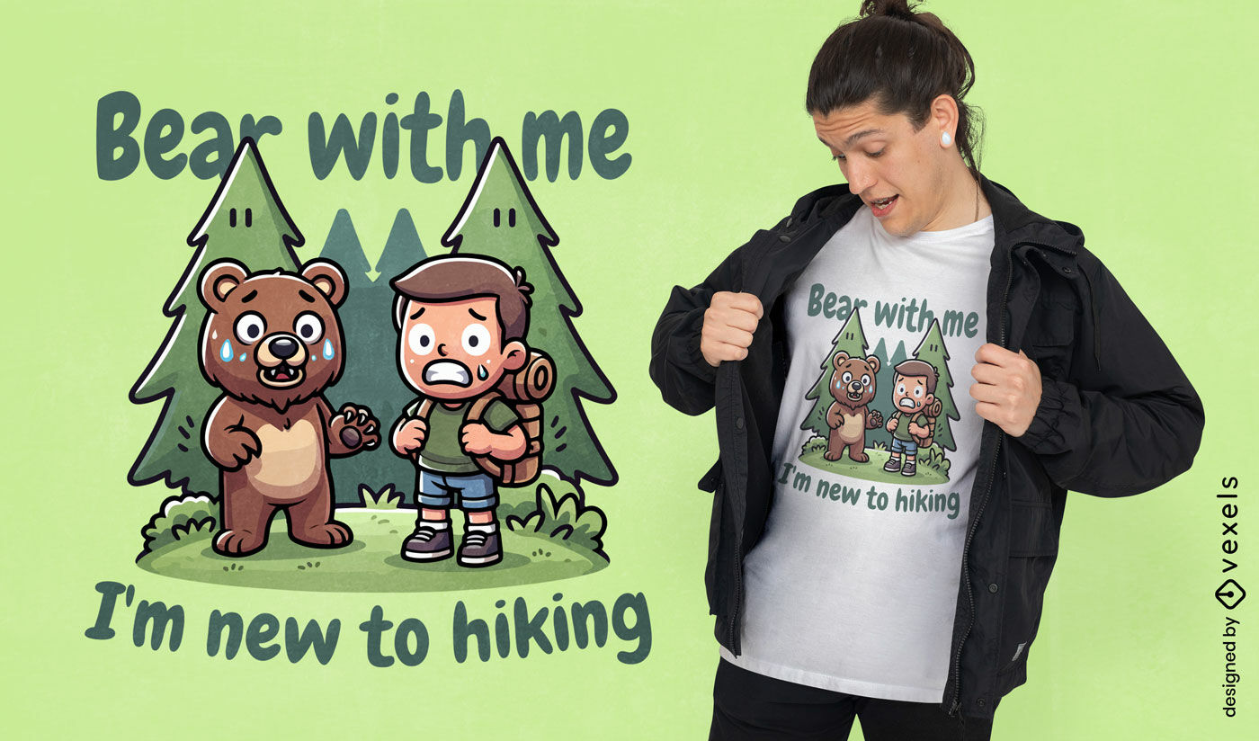 Hiking bear pun t-shirt design