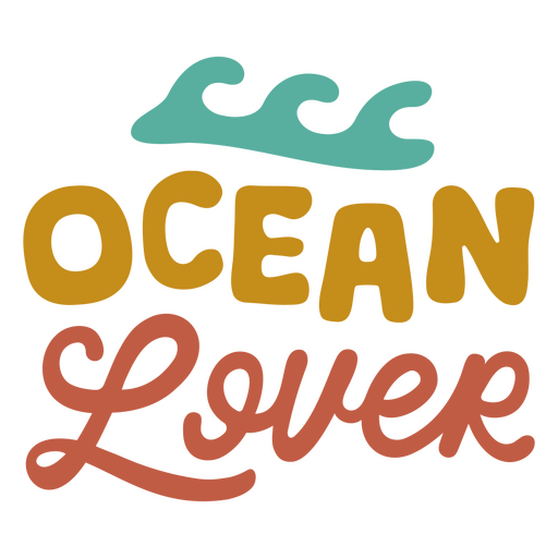 Design de tipografia lúdica para amantes do oceano Desenho PNG