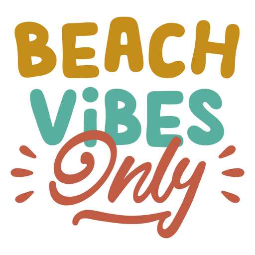 Colorful beach vibes typography design PNG Design