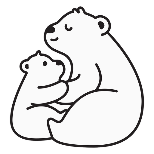 Cute polar bear family design PNG Design