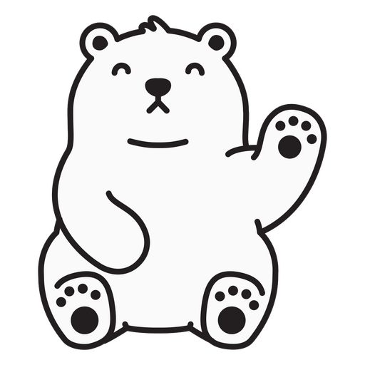 Design fofo de urso branco Desenho PNG