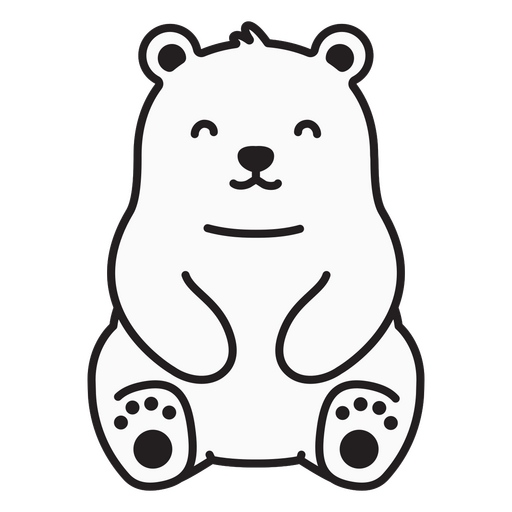 Design fofo de urso branco Desenho PNG