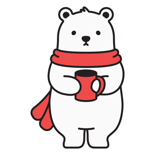 Adorable polar bear design PNG Design