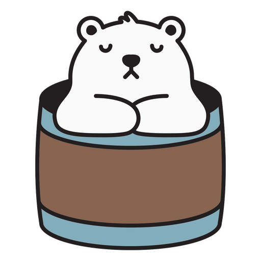 Cute polar bear bathing design PNG Design