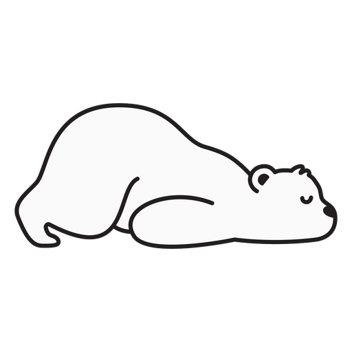 Sleepy white polar bear design PNG Design