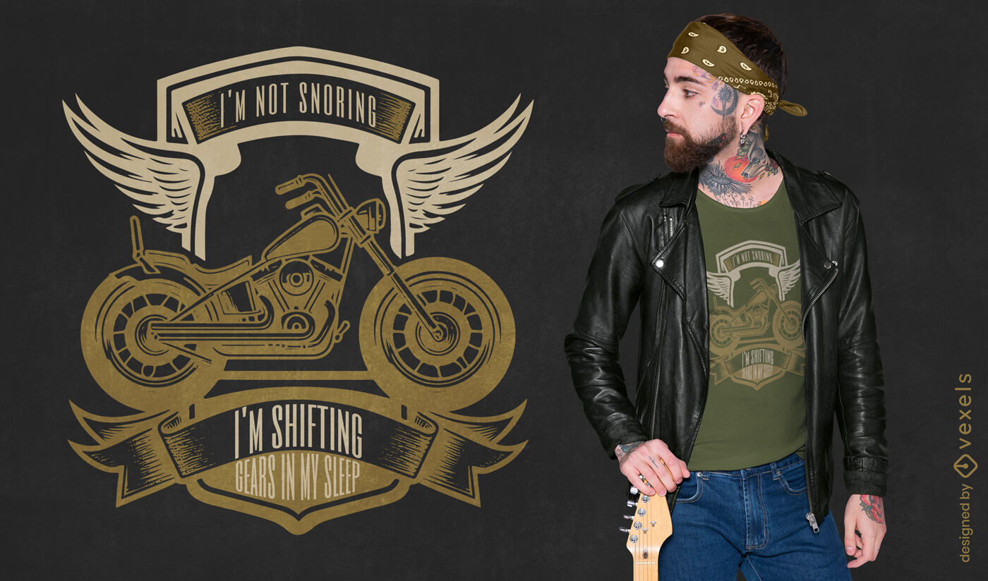 Design de camiseta com citação de motocicleta vintage