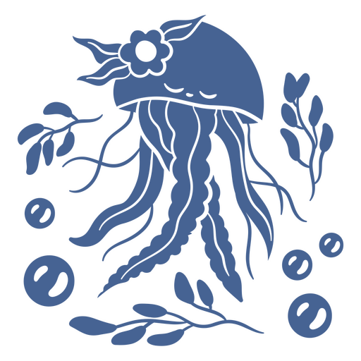 Diseño de camiseta de medusa azul Diseño PNG