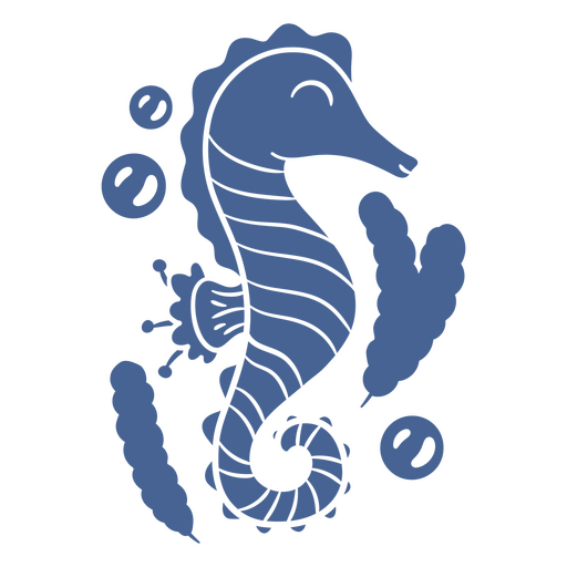 Cute blue sea horse PNG Design