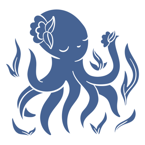 Blaues Oktopus-Design PNG-Design