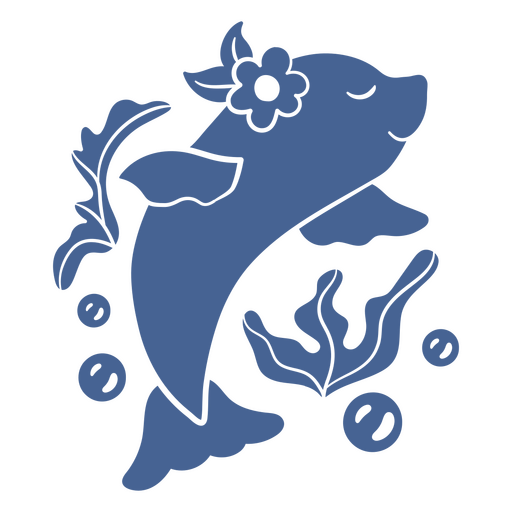 Dreamy blue dolphin design PNG Design