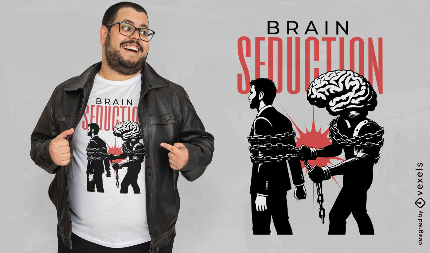 Diseño de camiseta de seducción cerebral