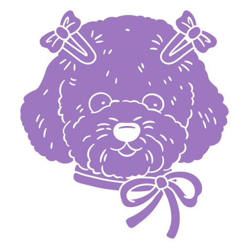 Cachorro roxo com desenho de gravata borboleta Desenho PNG