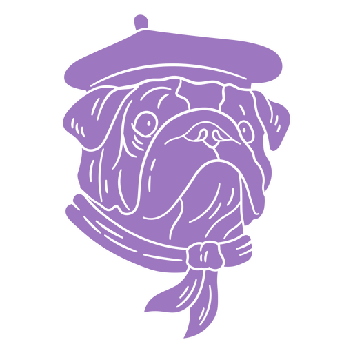 Design de bulldog roxo Desenho PNG