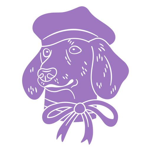 Cachorro roxo usando um desenho de gravata borboleta Desenho PNG