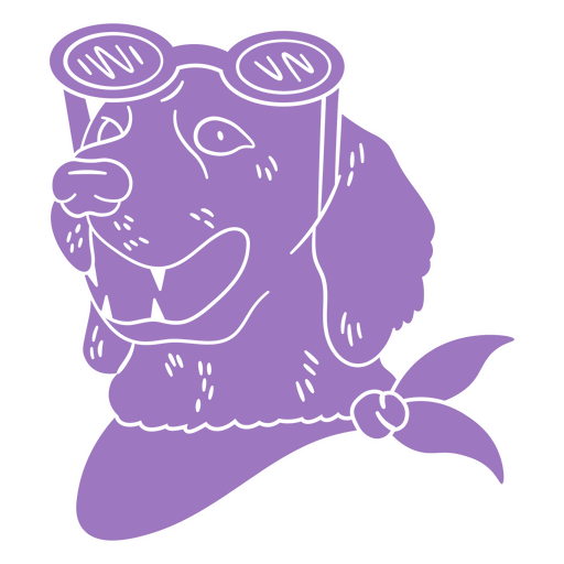 Cachorro usando óculos roxos e gravata borboleta Desenho PNG