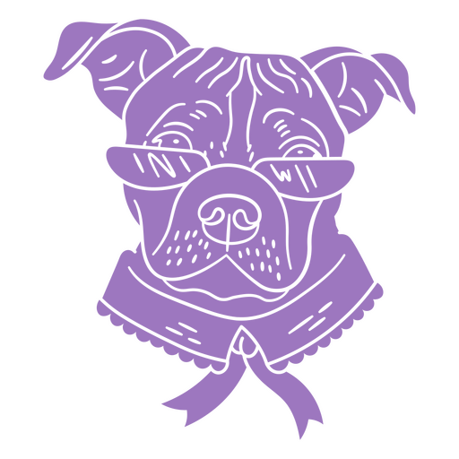 Design de cão roxo usando óculos de sol Desenho PNG