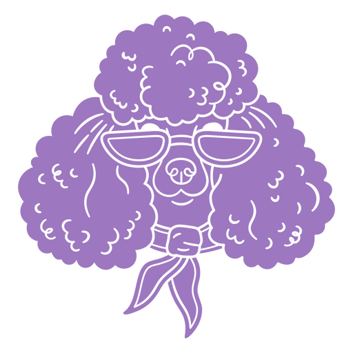 Purple afro dog design PNG Design