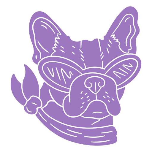 Design de cachorro roxo usando óculos Desenho PNG