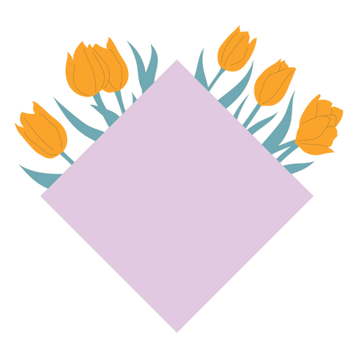 Purple heart with yellow flowers design PNG Design