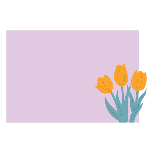 Diseño de tulipán morado y amarillo. Diseño PNG