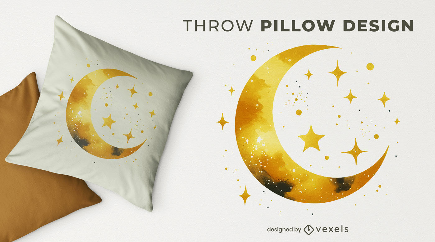 Celestial moon pillow design	