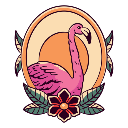 Design floral de flamingo rosa Desenho PNG