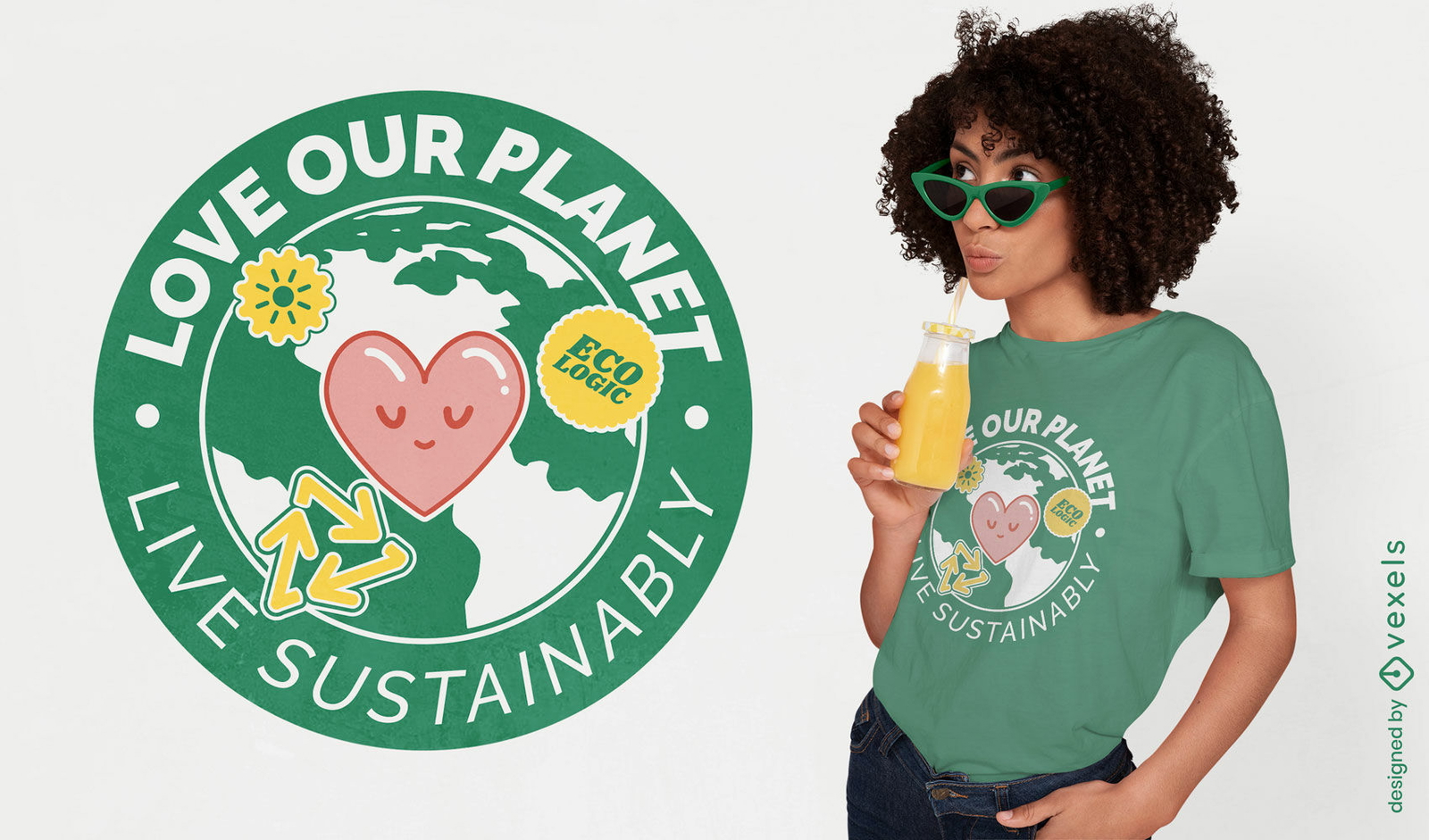 Love our planet eco-friendly t-shirt design