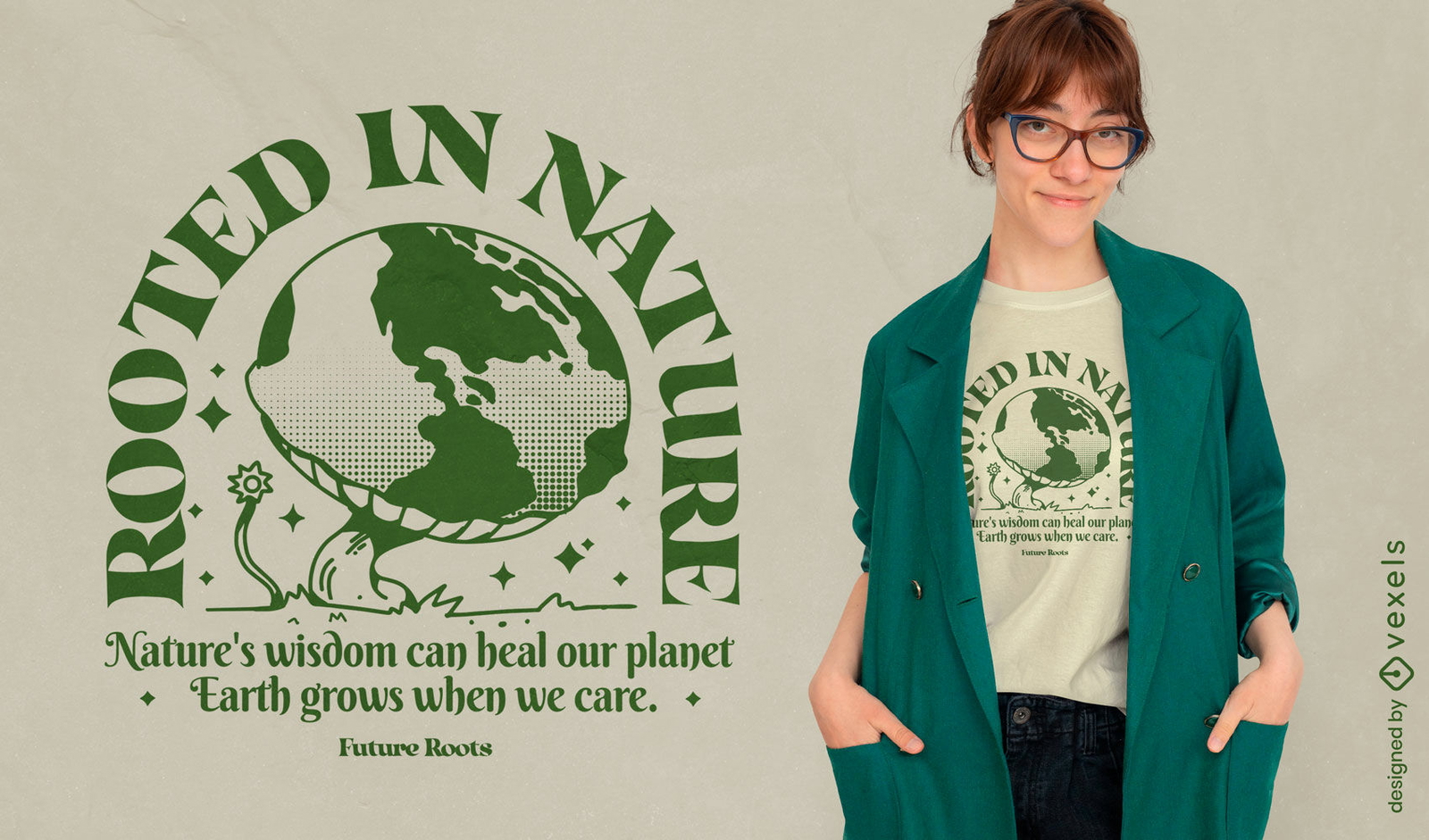 In der Natur verwurzeltes T-Shirt-Design