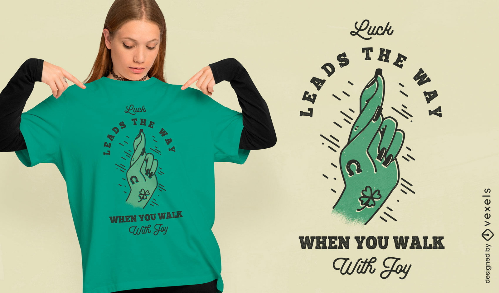 Crossed fingers lucky charm t-shirt design