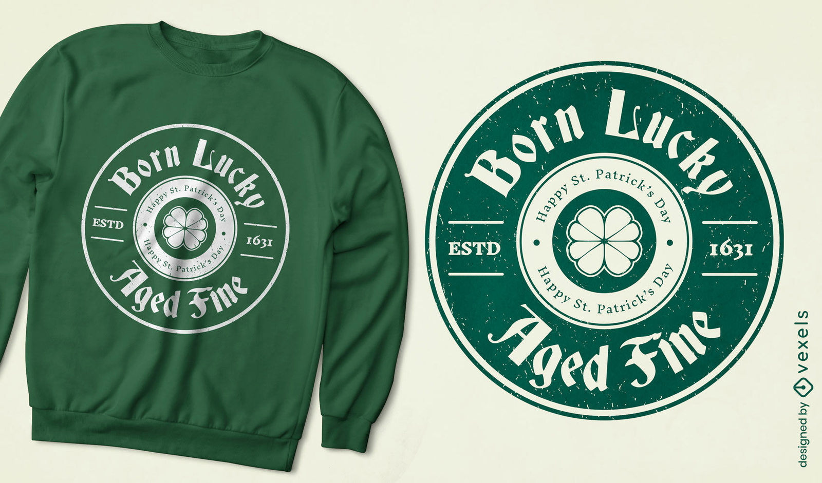 Born lucky st patrick's day t-shirt design