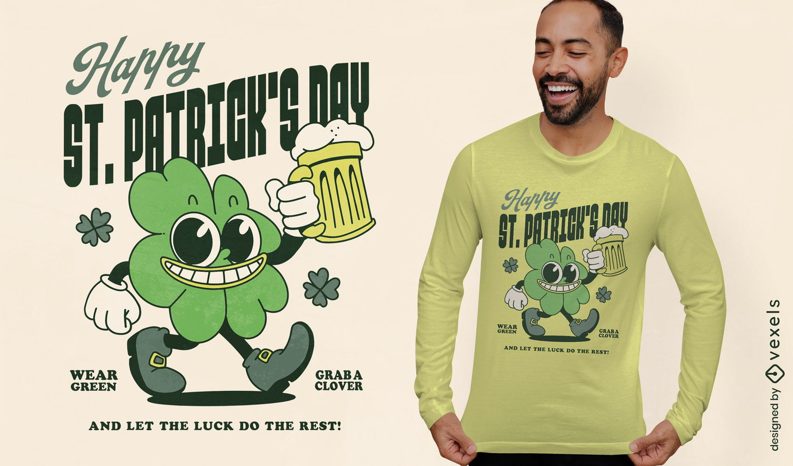 Diseño de camiseta feliz día de San Patricio