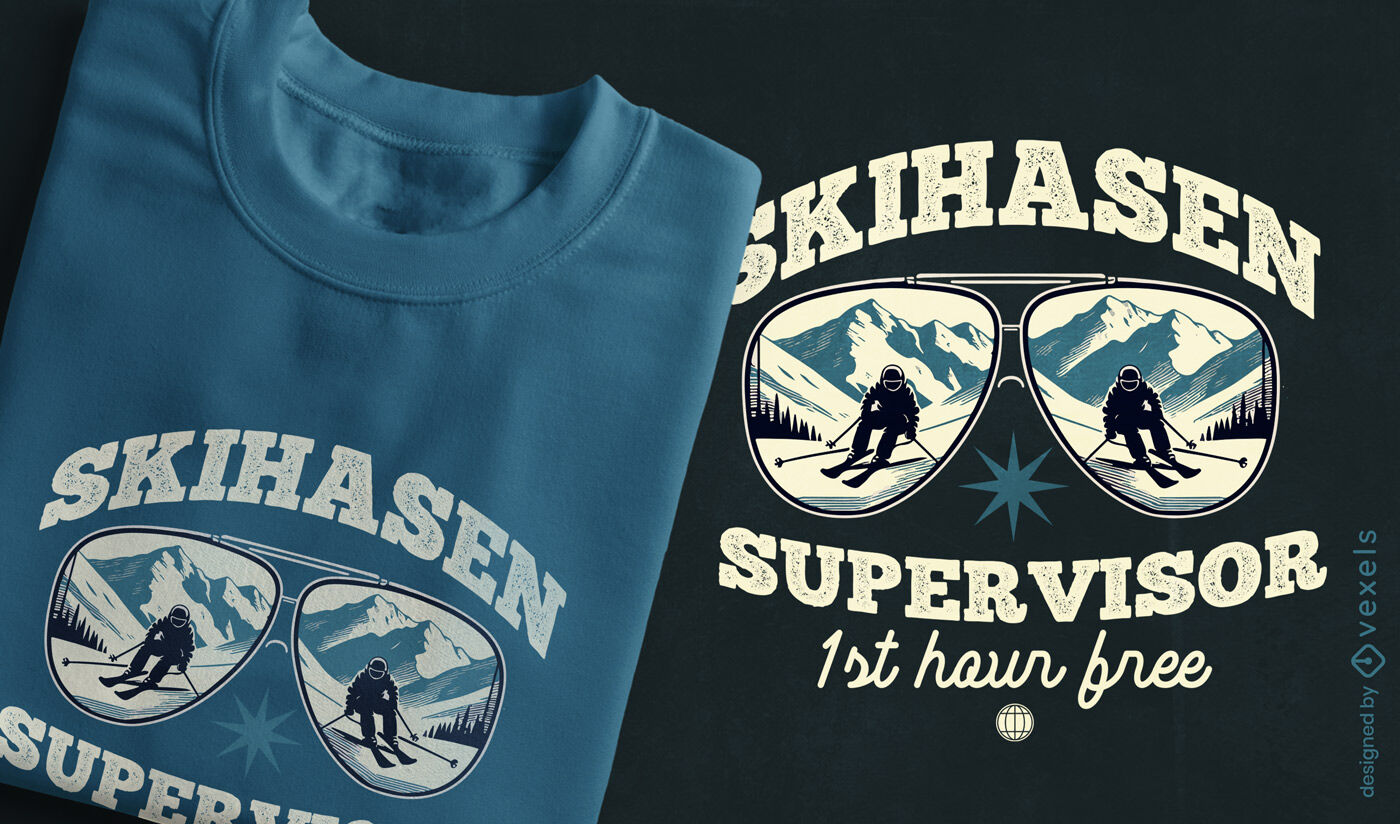 Snow ski supervisor t-shirt design