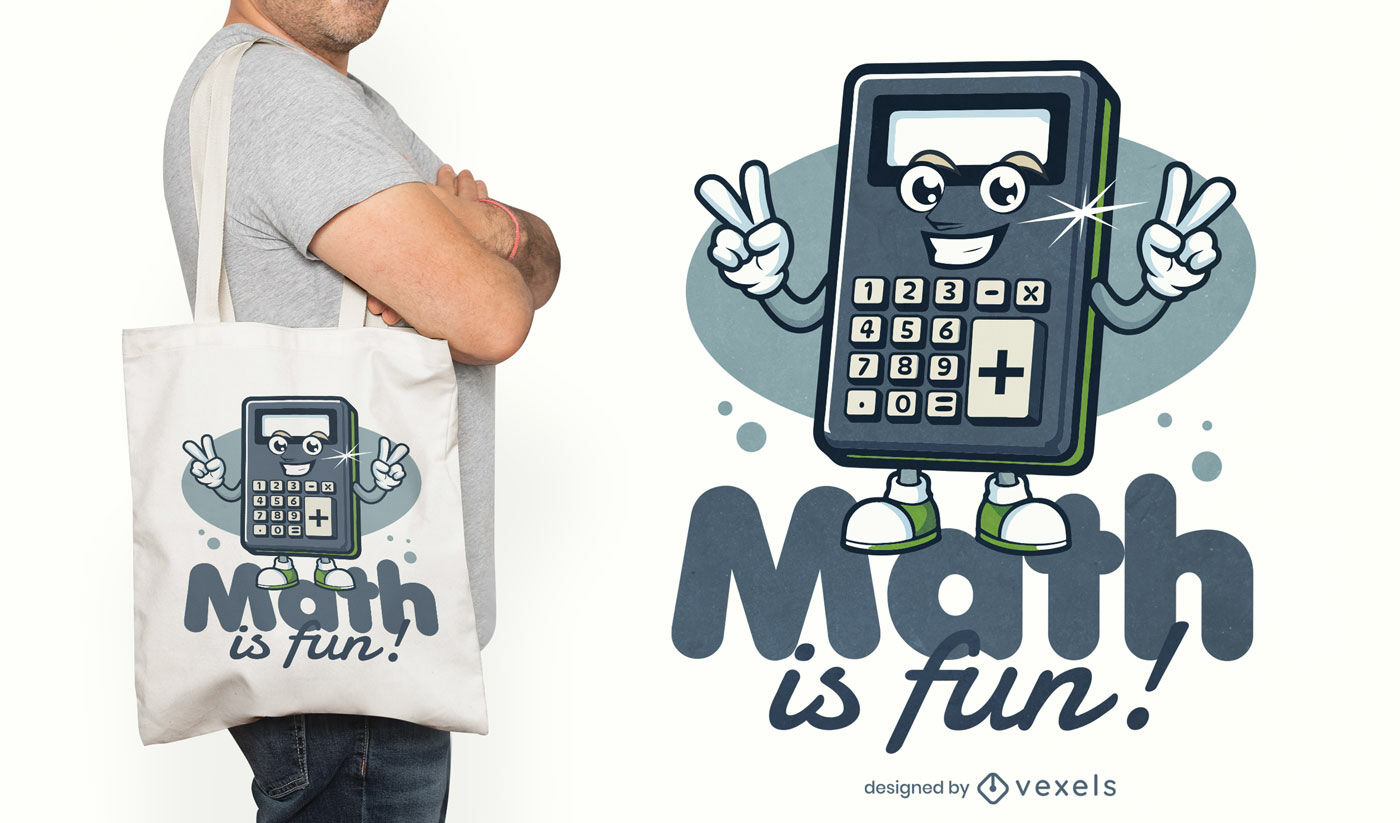 Math is fun calculator tote bag design