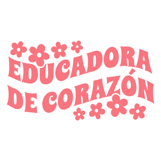 Pink educadora de corazon design PNG Design