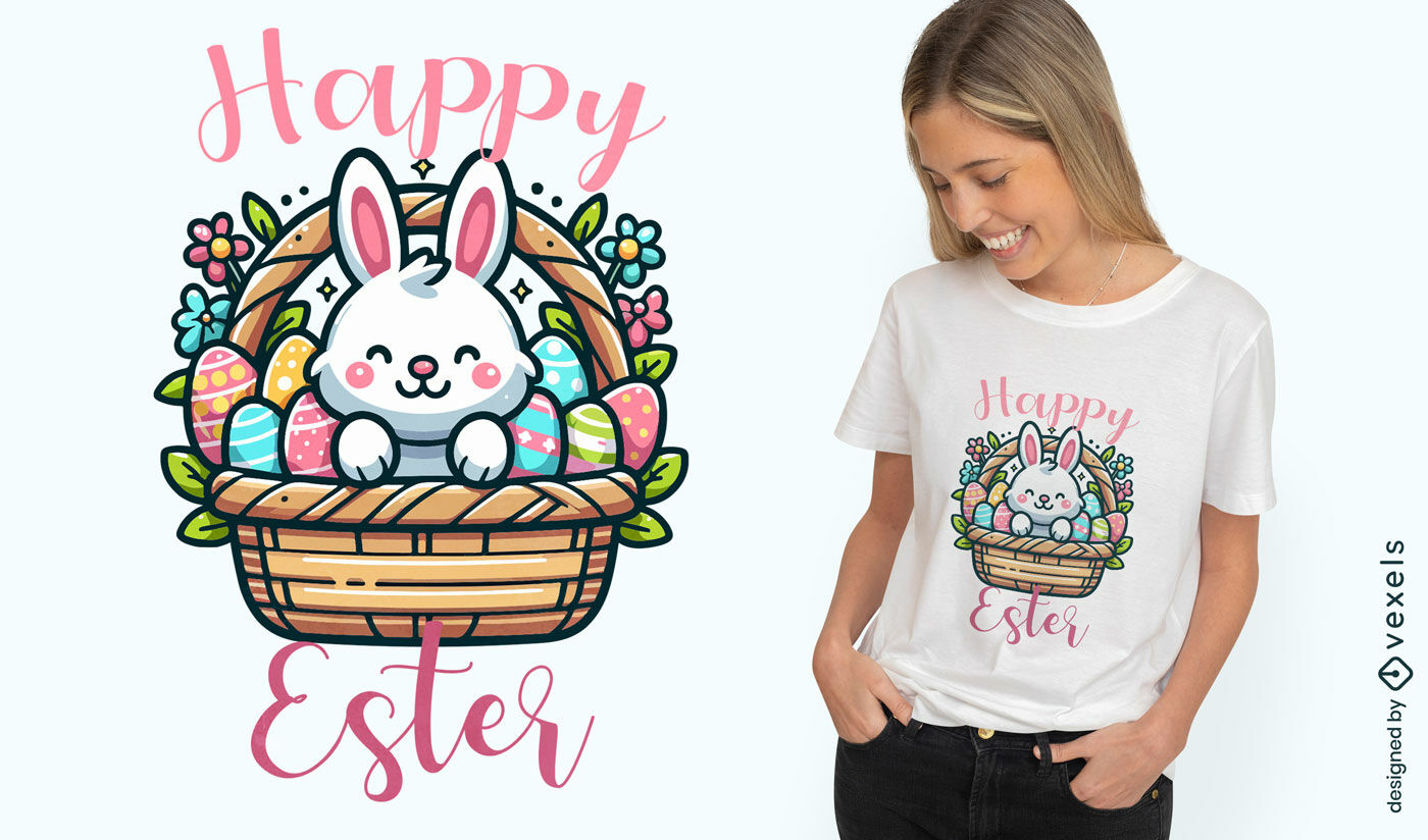 Easter bunny basket t-shirt design