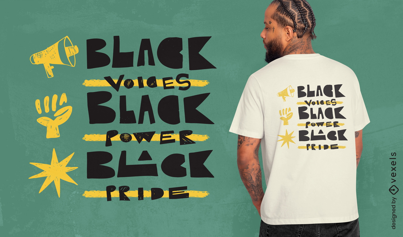 Black voices power pride t-shirt design