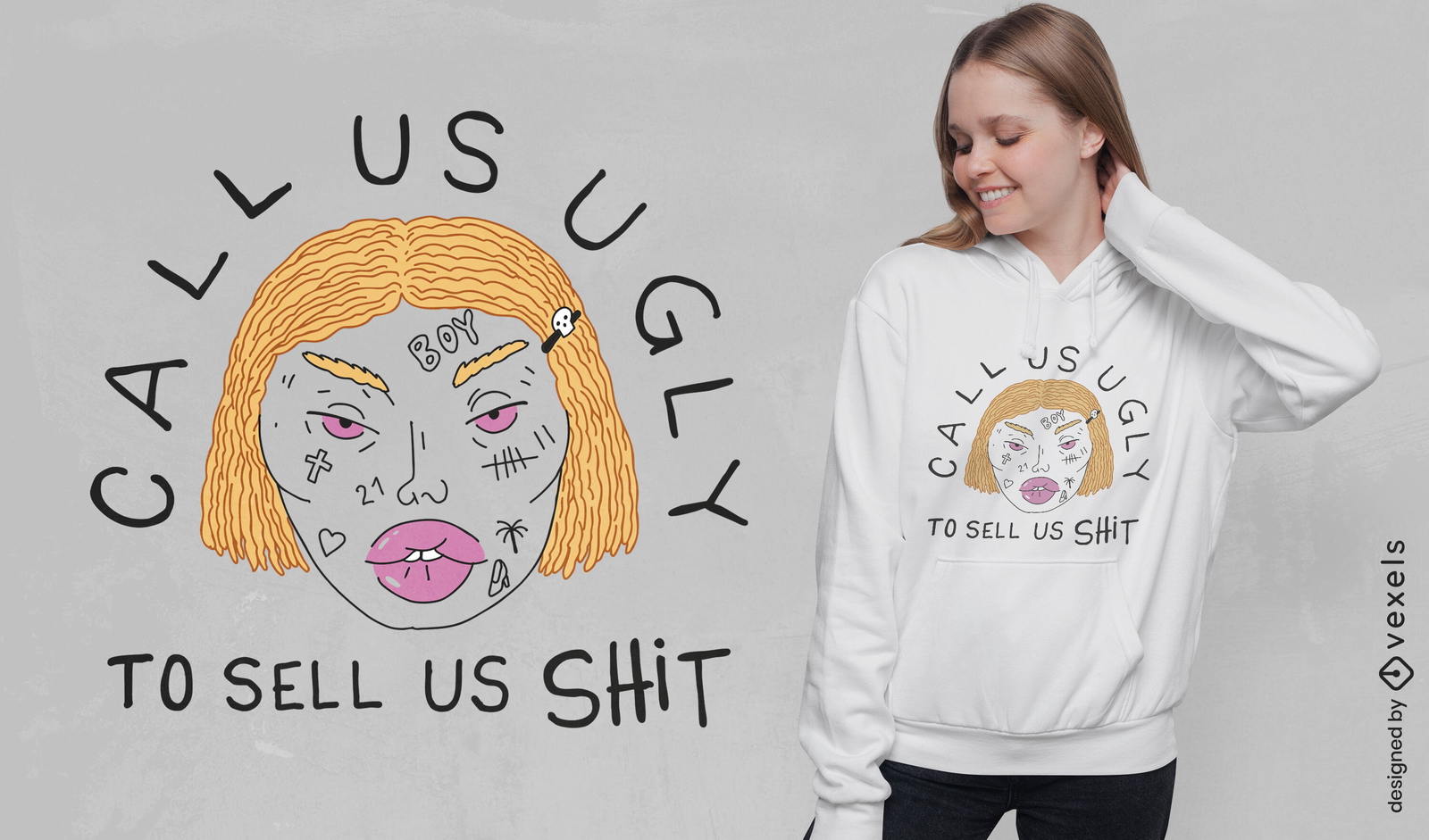 Call us ugly protest t-shirt design